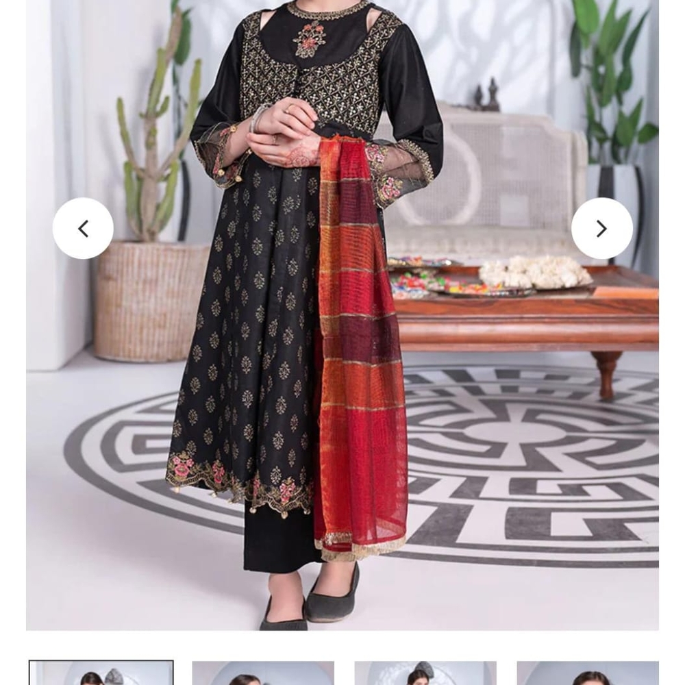 Elegant Black and Red Kids Casual Dress